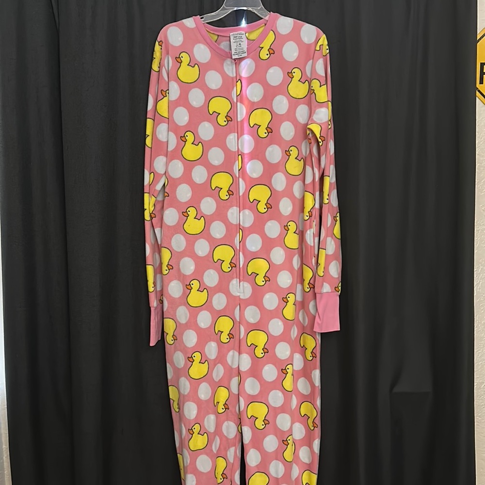 Pink Adult Baby Rubber Ducky Onesie | L